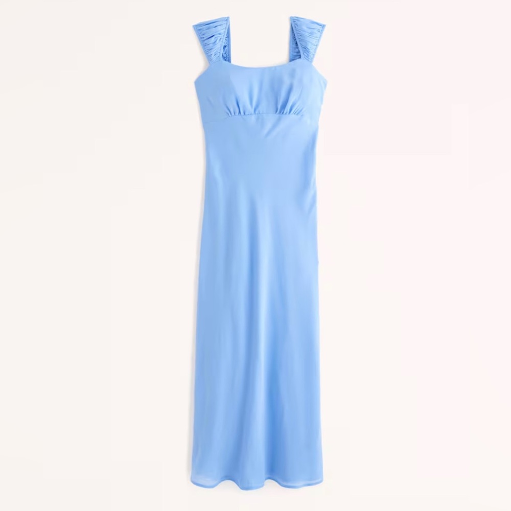 Abercrombie Slip Midi Dress - Blue Size L TALL